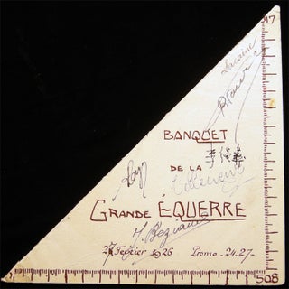 Item #028843 Banquet De La Grande Equerre 27 Fevrier 1926. Menu - Engineering - Humor