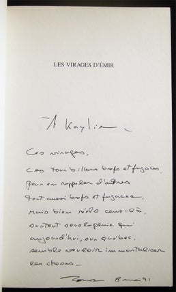 Item #028906 Les Virages d'Emir. Louis Jolicoeur