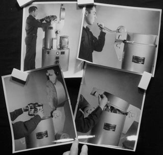 Circa 1965 Group of Photographs of the Operation of the Comprimat 11 Hydraulic Press for Recycling Manufactured By H. Schluter Maschinenfabrik u. Eisengieberei