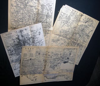 Item #029005 Circa 1945 Group of Four Restricted Maps of Japan, Including Kobe, Kyoto, Tokyo and...