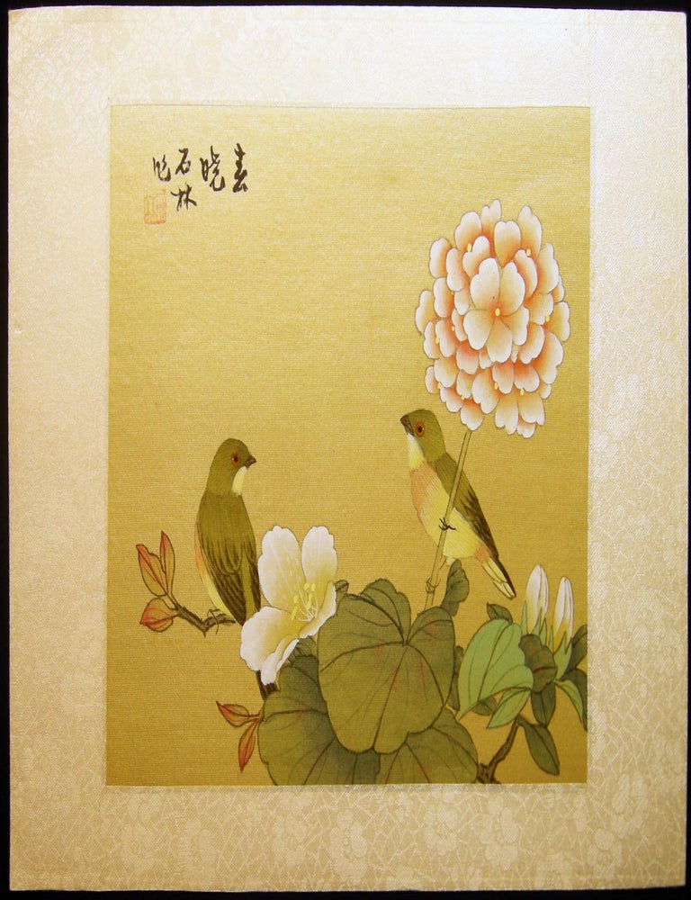 Item #029017 Asian Art on Silk Flowers & Birds. Asia - Art.