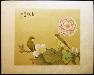 Item #029017 Asian Art on Silk Flowers & Birds. Asia - Art