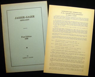 Item #029032 Descendants of Jeremiah Jagger (Gager), of Watertown, Mass.,1630 and John Jagger, of...