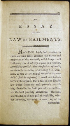 An Essay on the Law of Bailments