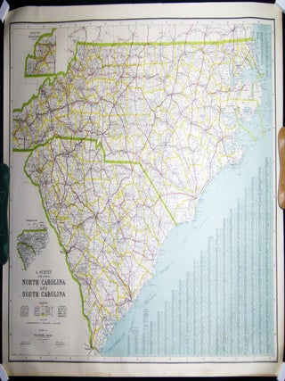 A Survey of the States of North Carolina and South Carolina Compiled from U.S. Government Surveys. Americana - 20th Century -.