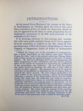 1640-1890 Addresses Delivered at the Celebration of the 250th Anniversary of the Village and Town of Southampton, June 12th, 1890
