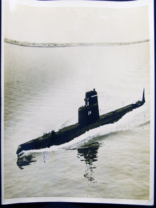 Circa 1960s Photograph of USS Submarine Grouper (Reclassified) AGSS-214 Research Vessel. Americana - 20th Century -.