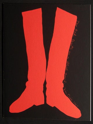 Two Red Boots on a Black Ground Silk Screen By Jim Dine. Art - 20th Century -.