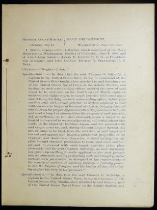 Item #029749 General Court-Martial Navy Department. Orders No. 41. Washington, June 12, 1888....