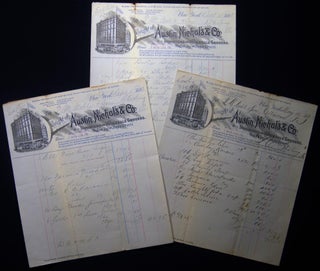 Item #029809 1893 Group of Three Vignette-illustrated Billheads Listing Items Purchased from...