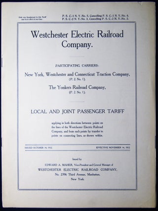 Westchester Electric Railroad Company. Participating Carriers: New York, Westchester and. Americana - 20th Century -.