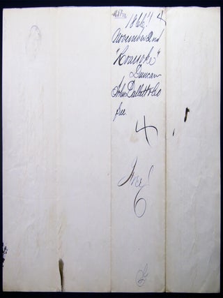 1866 Port of Philadelphia Manuscript & Printed Manifest for Cargo Imported on the Bark Roanoke, Peter Duncan, Master; in Turn, Bound to La Guayra & Puerto Cabello (Venezuela) on the Bark Thomas Dallett; Cargo of A Wagon.