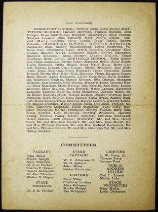 1640 - 1940 Cavalcade of Southold Town Historical Pageant Charles F. Kramer Director Presented Under the Auspices of the Old Town Players