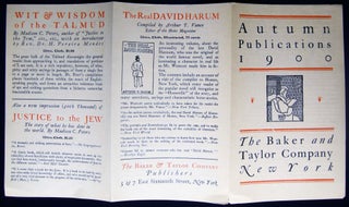 Autumn Publications 1900 The Baker and Taylor Company New York