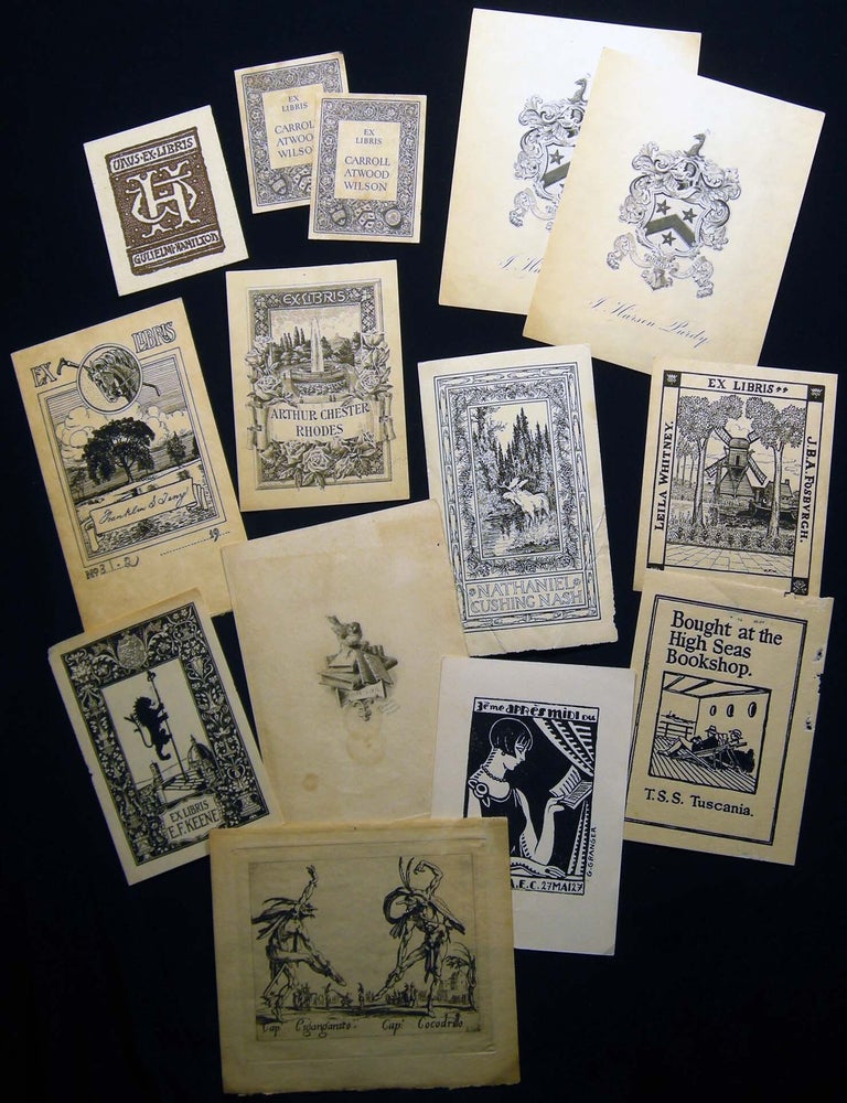Item #029971 19th & 20th Century Collection of Bookplates, Some with Signed Designs. Printing - Bookplates - Ex-Libris - 19th Century - 20th Century.