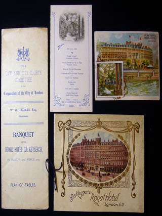 Item #029991 Circa 1903 - 1915 Group of Ephemera from De Keyser's Royal Hotel London. United...