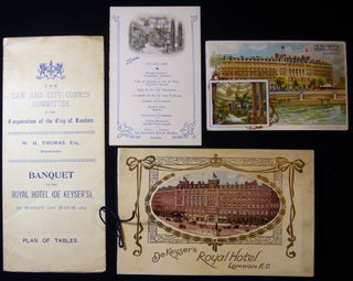 Item #029991 Circa 1903 - 1915 Group of Ephemera from De Keyser's Royal Hotel London. United...