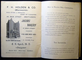 Catholic Calendar and Reference Book 1905 St. Michael's Church, Brattleboro, Vt. Rev. M.J. Carmody, Pastor