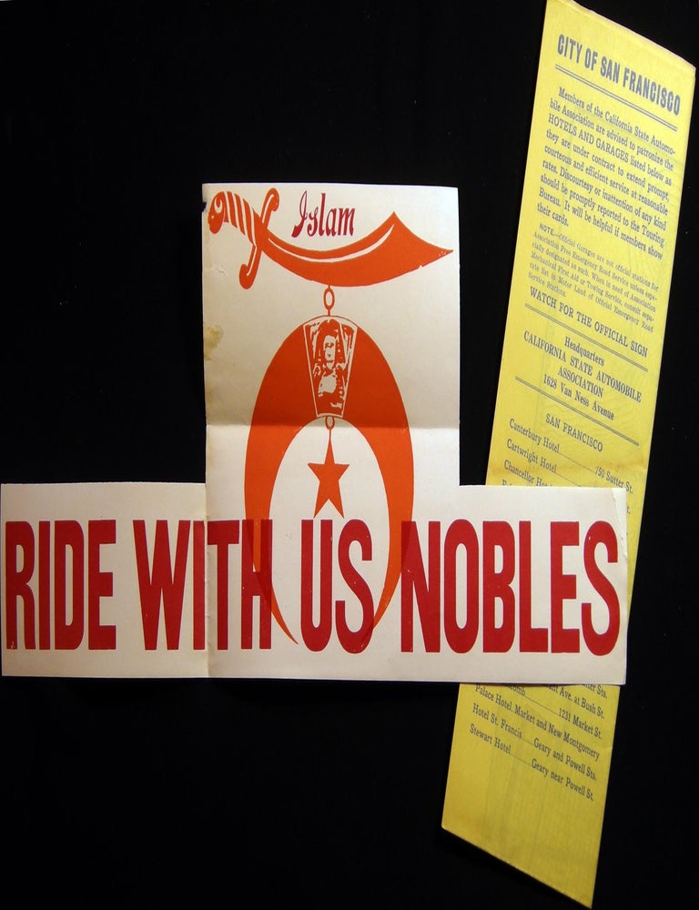 Item #030053 City of San Francisco (with) Masonic Islam Temple Ephemera. Americana - 20th Century - Cartography - San Francisco Shriners - Islam Temple - California State Automobile Association.