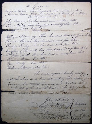 1804 April 25th Manuscript Document Signed By the Inspectors for the Seventh Ward New York City. Americana - 19th Century -.
