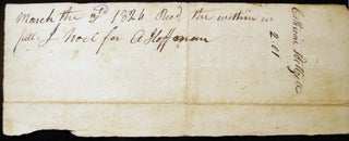 1824 Manuscript Receipt for Taxation on Slave, Horses and Land Shenandoah County Virginia