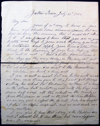Item #030116 1862 Iowa Letter from Mom, with News of Civil War Deaths and Cautionary Advice for...