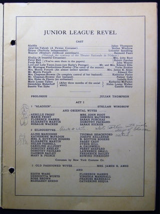 1917 Junior League Revel Production Program Book - Chicago (with) Manuscript Comments on Costumes and Performance Routines