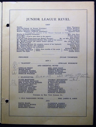 1917 Junior League Revel Production Program Book - Chicago (with) Manuscript Comments on Costumes and Performance Routines