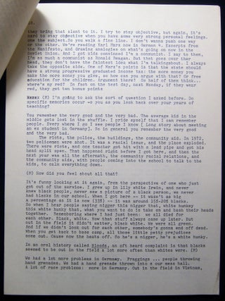 Circa 1986 Group of Six Interviews with American Vietnam War Veterans concerning Their Experiences Typed Transcripts