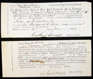 Item #030135 1864 Manuscript and Printed Subpoena and Summons Forms for a Case Involving the Long...