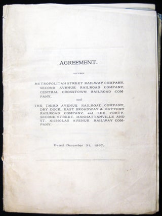 Item #030138 Agreement Between Metropolitan Street Railway Co., Second Avenue Railroad Co.,...