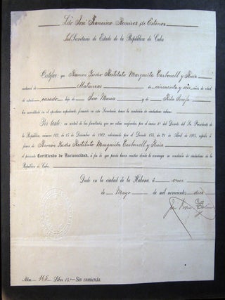 Circa 1857 - 1918 A Photographic, Documentary and Ephemeral Record of the Academic Achievements & Life of the Carbonell Family of Habana Cuba