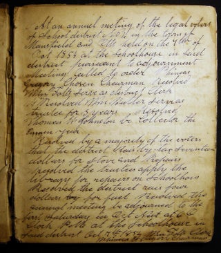 Item #030197 1854 - 1922 Handwritten Notebook of the School Board Proceedings of the Mansfield...