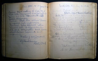 1854 - 1922 Handwritten Notebook of the School Board Proceedings of the Mansfield East Otto Ellicottville School District No. 4.