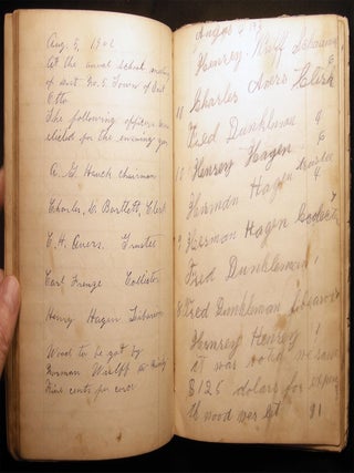 1854 - 1922 Handwritten Notebook of the School Board Proceedings of the Mansfield East Otto Ellicottville School District No. 4.