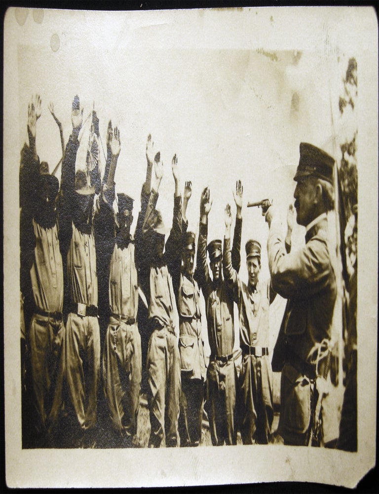 Item #030203 Circa 1919 Photograph Prisoners of War Being Held at Gunpoint By an Officer. Photography - 20th Century - Prisoners of War.