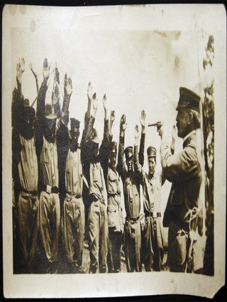 Item #030203 Circa 1919 Photograph Prisoners of War Being Held at Gunpoint By an Officer....