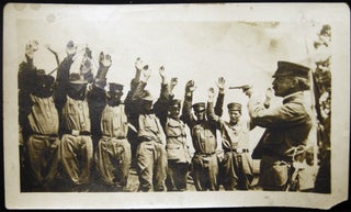 Item #030203 Circa 1919 Photograph Prisoners of War Being Held at Gunpoint By an Officer....