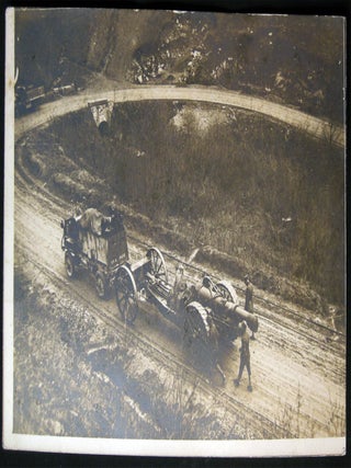 Item #030205 Circa 1919 Photograph of a U.S. Military Vehicle Towing a Large Artillery Piece,...