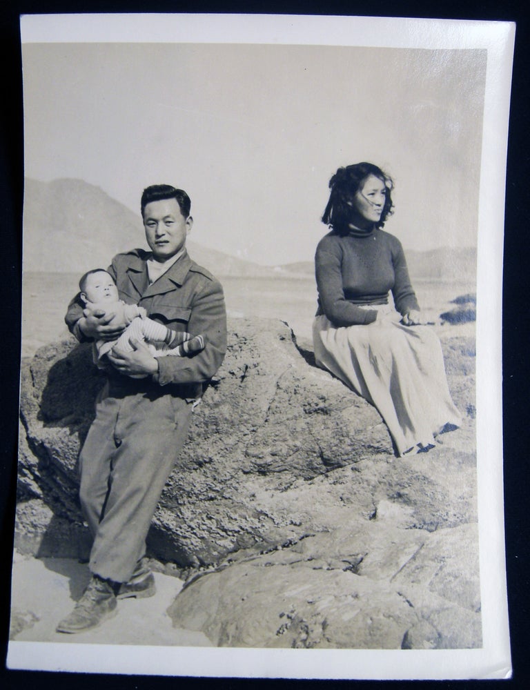 Item #030207 Circa 1950 Photograph of Kang, His Daughter and His Wife. Korea - 20th Century - Photography - Military.