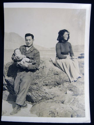 Item #030207 Circa 1950 Photograph of Kang, His Daughter and His Wife. Korea - 20th Century -...
