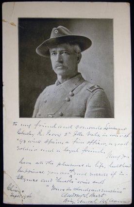 Item #030213 1906 Portrait Card of Brigadier General Andrew S. Burt, Inscribed, Signed and with a...