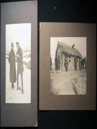 Item #030216 Circa 1919 Two Cabinet Card Photographs Russian Soldiers & Officers. Russia -...