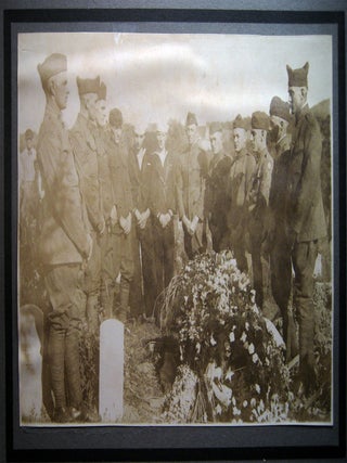 Item #030218 Circa 1919 Cabinet Card Photograph of American Soldiers and Sailors at a Gravesite....