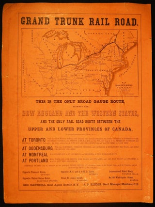 Grand Trunk Rail Road. This is the Only Broad Gauge Route, Between the New England and the. Americana - 19th Century -.
