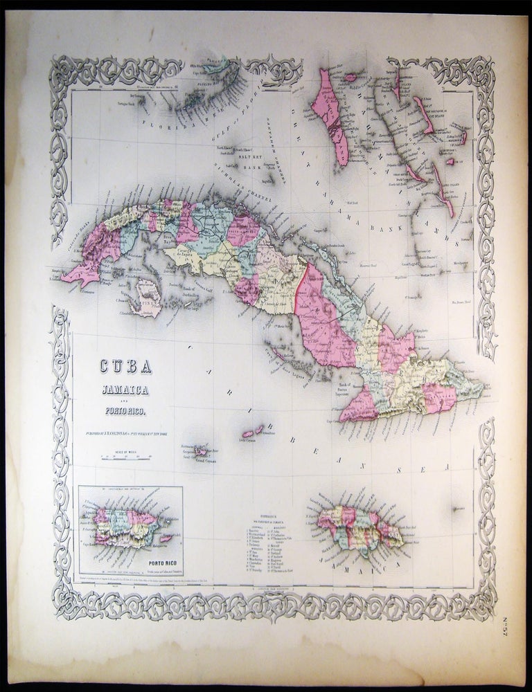 Item #030272 Cuba Jamaica and Porto Rico. Americana - 19th Century - Cartography - Map of Cuba Jamaica, Porto Rico.