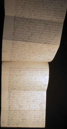Circa 1850 Manuscript Copy of the Patent from Governor Dongan to East Hampton Inhabitants Certified and Signed as a True Copy By Lewis Allaire Scott (1819 - 1896)