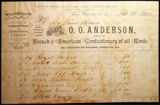 Item #030312 1882 Sag Harbor Long Island New York O.O. Anderson French and American Confectionary...