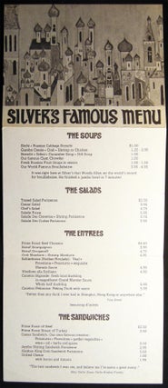 1975 Silver's Famous Menu - Silver's Cigar Store 11 Main Street Southampton Long Island New York