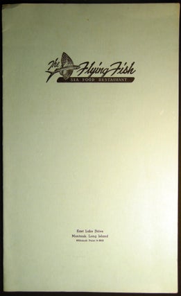 Item #030318 Circa 1975 Menu for The Flying Fish Sea Food Restaurant East Lake Drive Montauk Long...